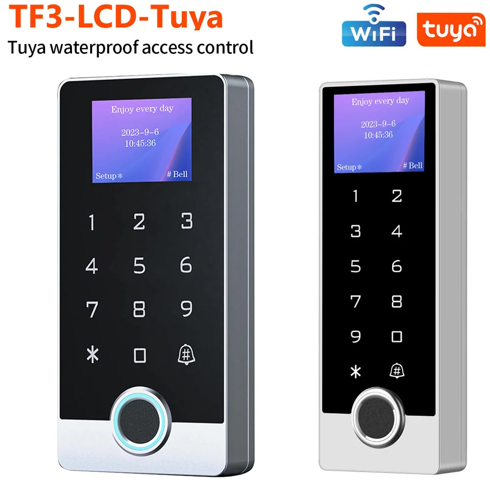 Multifunctional Standalone Fingerprint Access Control with Tuya App LCD Screen IP66 Waterproof Zinc Alloy Keypad Wifi Connection