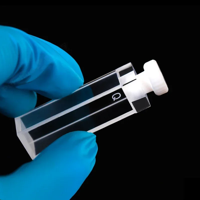 4pcs/pack Standard quartz fluorescence cuvette cell with stopper(10mm)