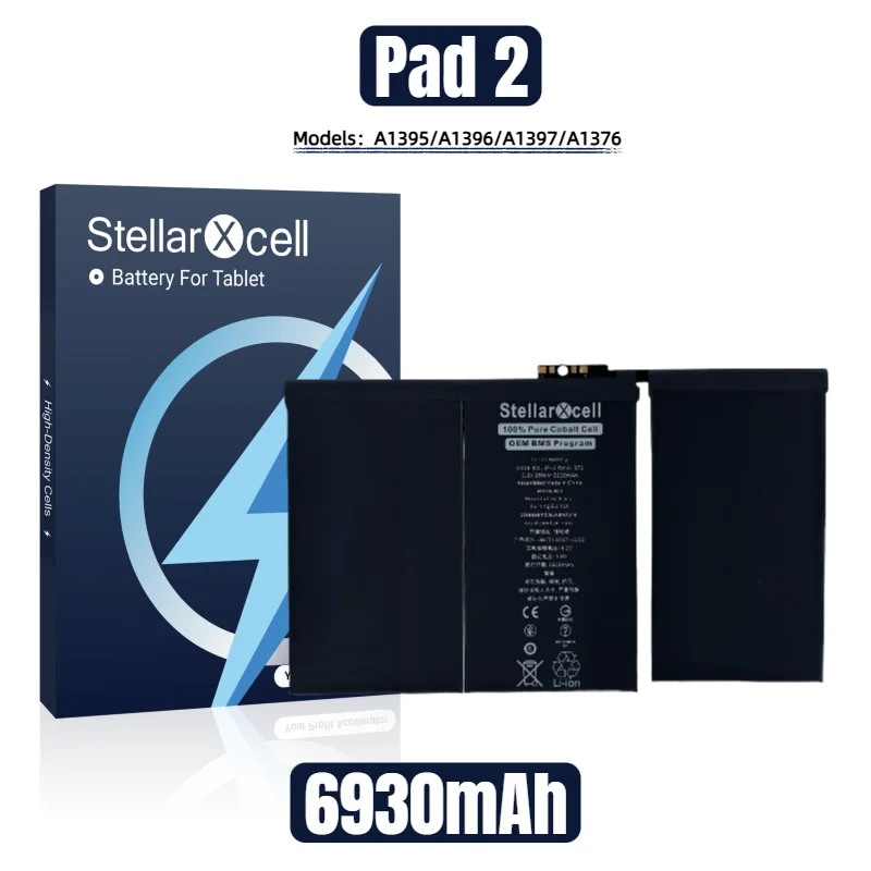 

Аккумулятор для планшета StellarXcell OEM BMS Flex для iPad 2 3 4 A1395 A1396 A1397 A1376 A1416 A1430 A1403 A1389 с инструментами для открытия