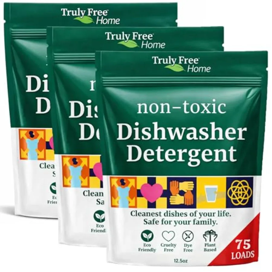 

Dishwasher Detergent Powder Natural Dish Detergent Dishwasher Soap Plastic Free Plant-Based Clean Heavy Duty Hard Water Stain a
