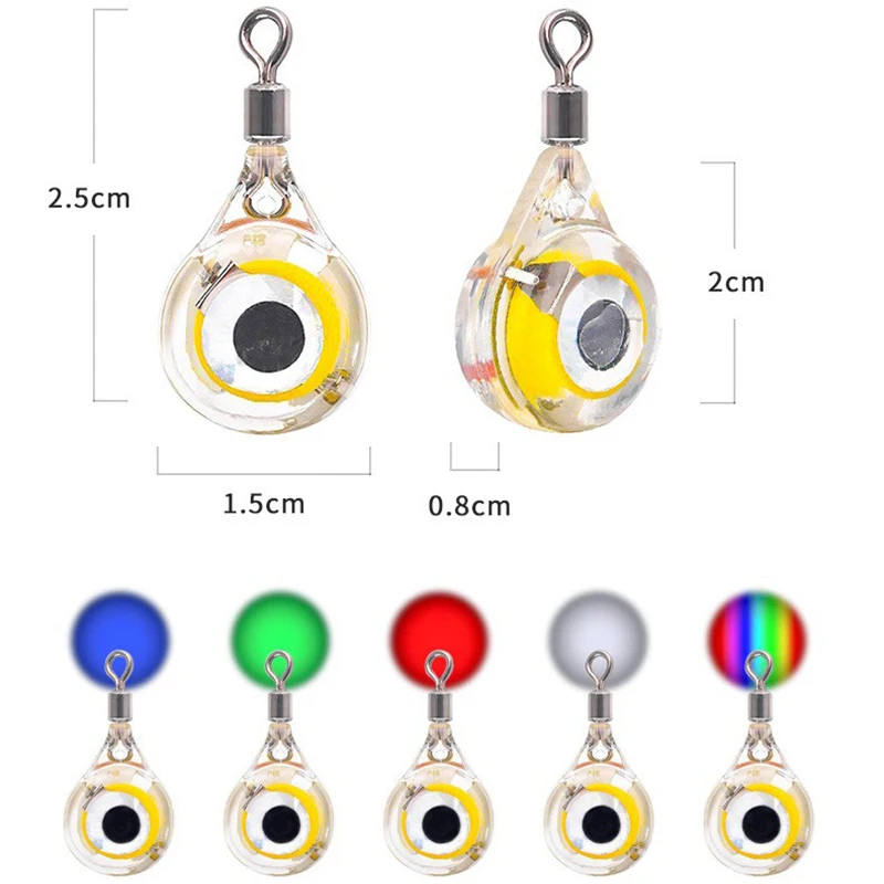 

3pcs Fishing Lure Light LED Deep Drop Underwater Eye Shape Fishing Squid Fishing Bait Luminous Lure for Attracting A494