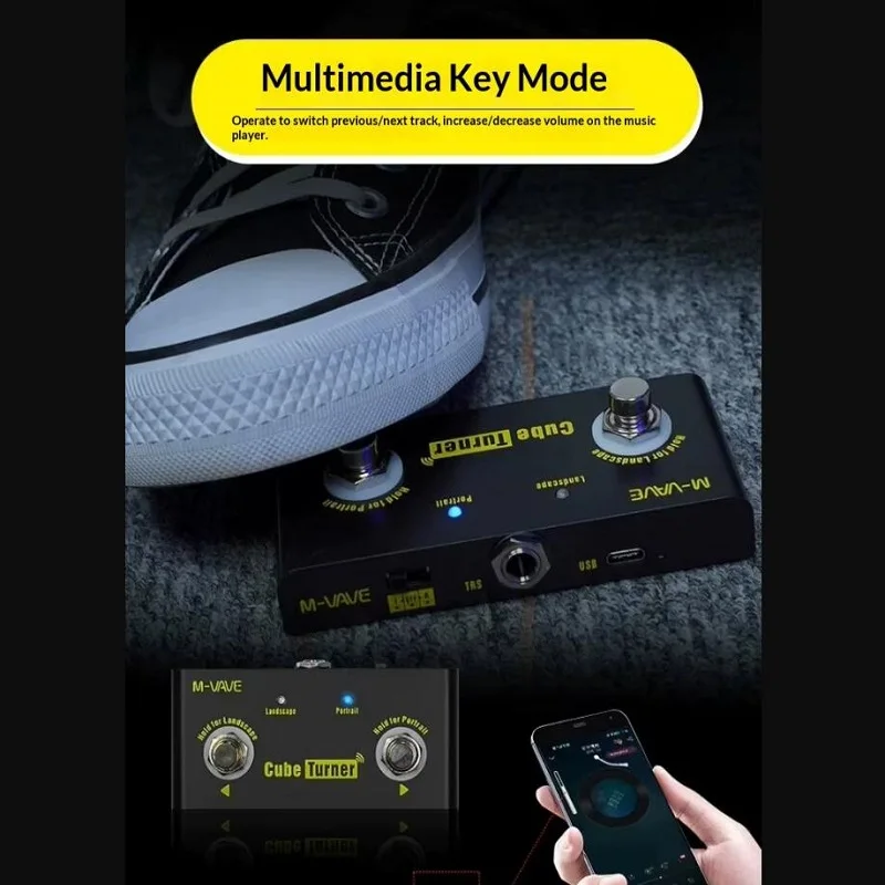 M Vave Wireless Bluetooth Page Turner Smart Sheet Music Flipper Foot Pedal For Ios Android Piano Guitar Performance