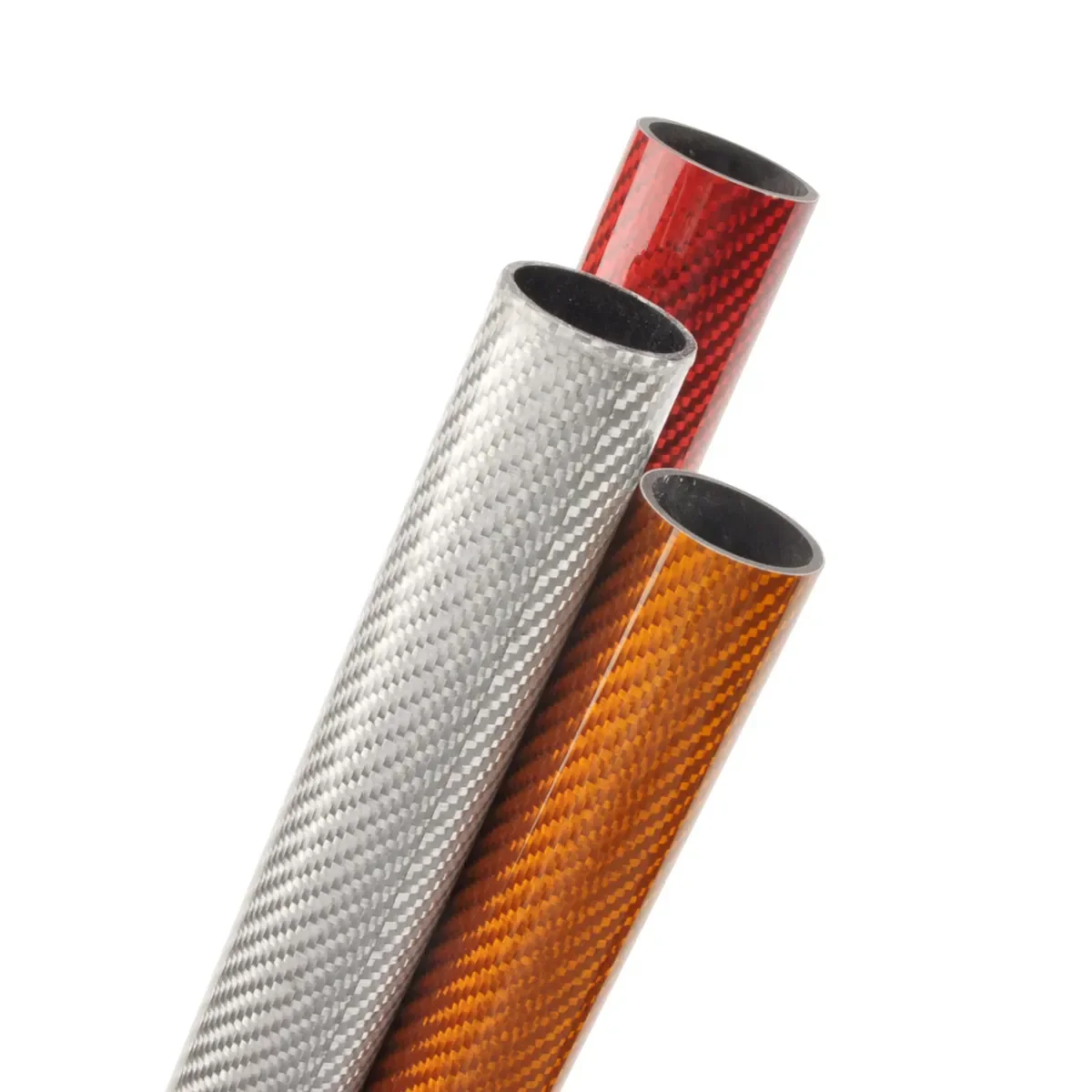 

2pcs/lot 1000mm Glossy Carbon Fiber Tube 30x26mm Thickness 2mm Yellow Silver Red