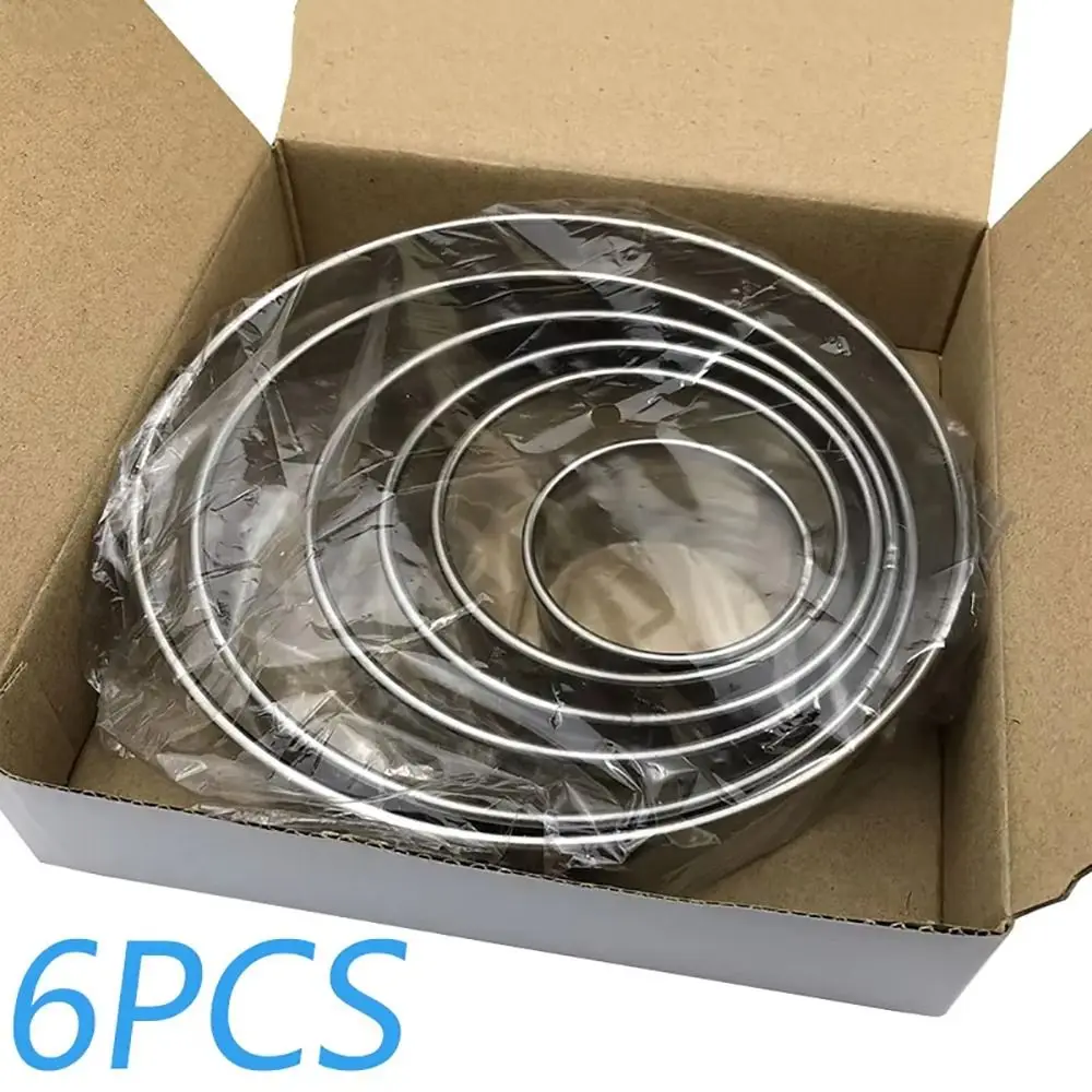 

6 шт./компл., новая форма для колец для торта из нержавеющей стали, сделай сам, 5/7/9/11/13/15 см, форма для резинки для торта, круглые инструменты для свадебного торта
