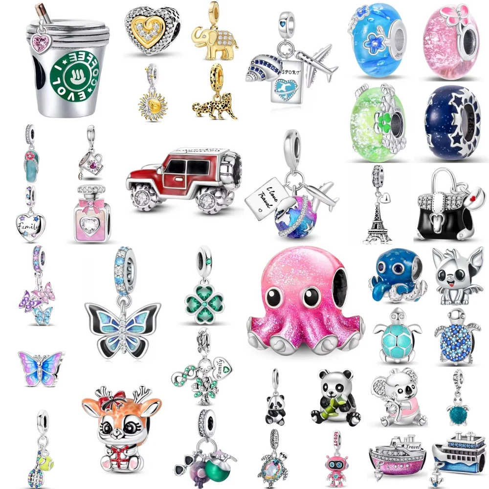 

Хит продаж: Изысканные ювелирные украшения из серебра 925 пробы — подвески в виде осьминога, лодки, стеклянных бусин, черепахи, бабочки, а также оригинальные аксессуары для браслетов DIY. ﻿