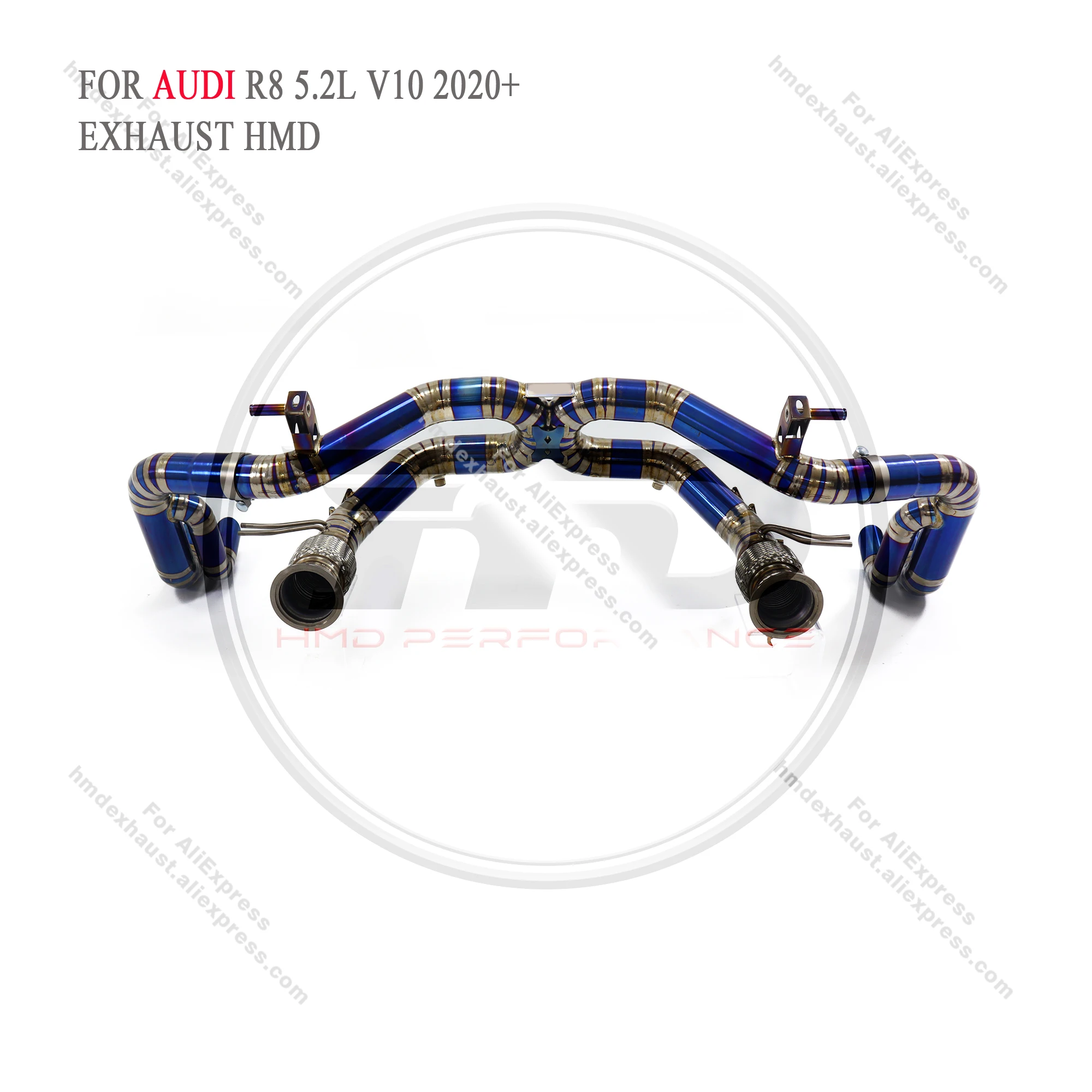 HMD Titanium Exhaust System Performance Catback for Audi R8 5.2L V10 2020+ with OPF Dual Outlet Muffler with OPF