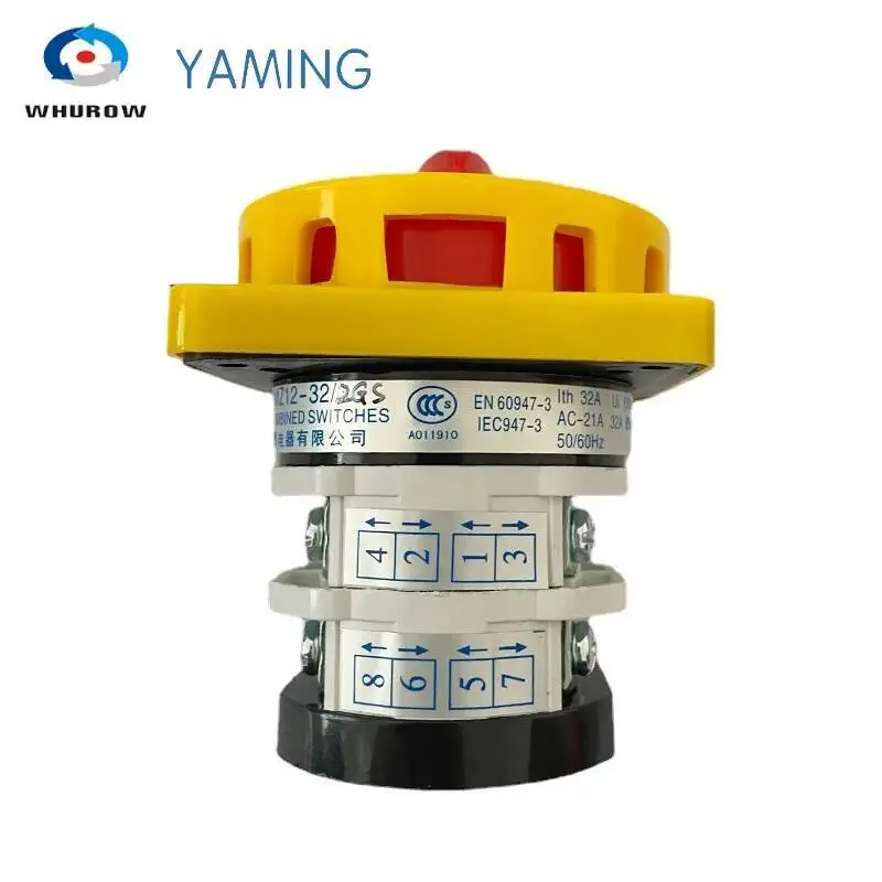 Electrical Changeover Cam Switch YMZ12-32/2GS With Padlock Plate On-off 2 Position 2 Poles 32A 690V Interruptor Rotary Selector