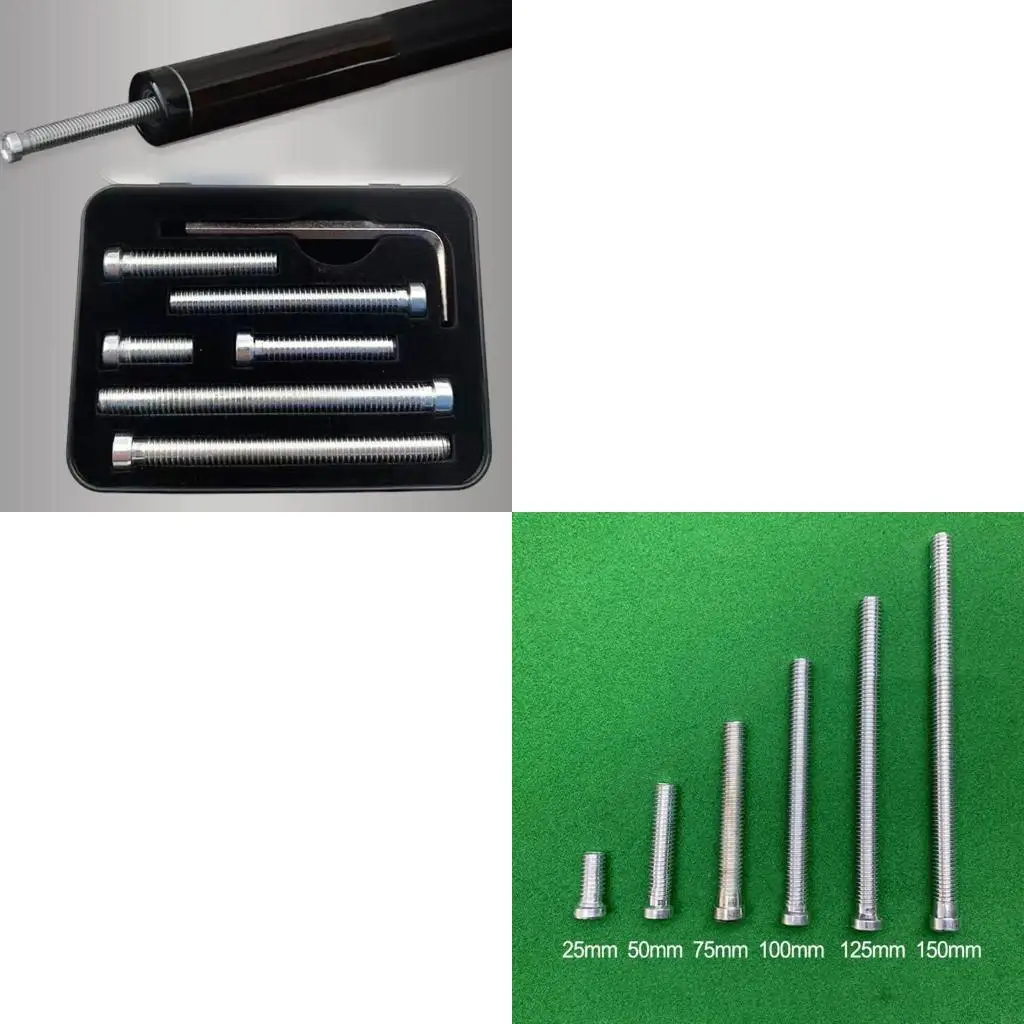 

6Pcs Billiard Cue Weight Bolts Screws Replacement Counterweight Screw Pool Cue Weight Bolts Screw With Wrench & Box