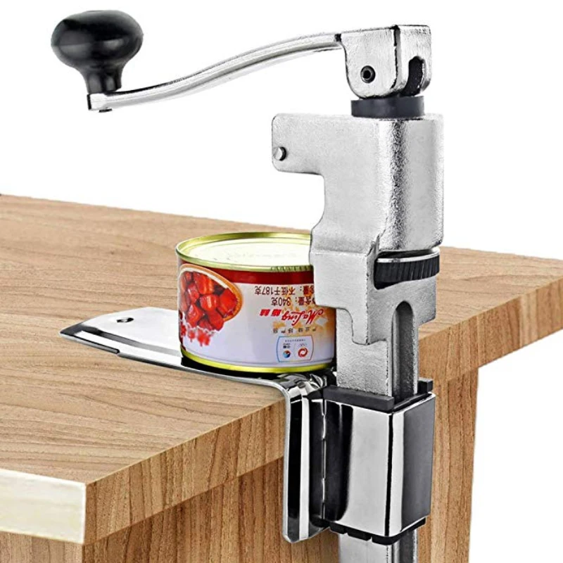 Length 42cm Commercial Can Opener With 3Blades, Industrial Table Mount Bottle Tin Opener Jar Desk Style Opener