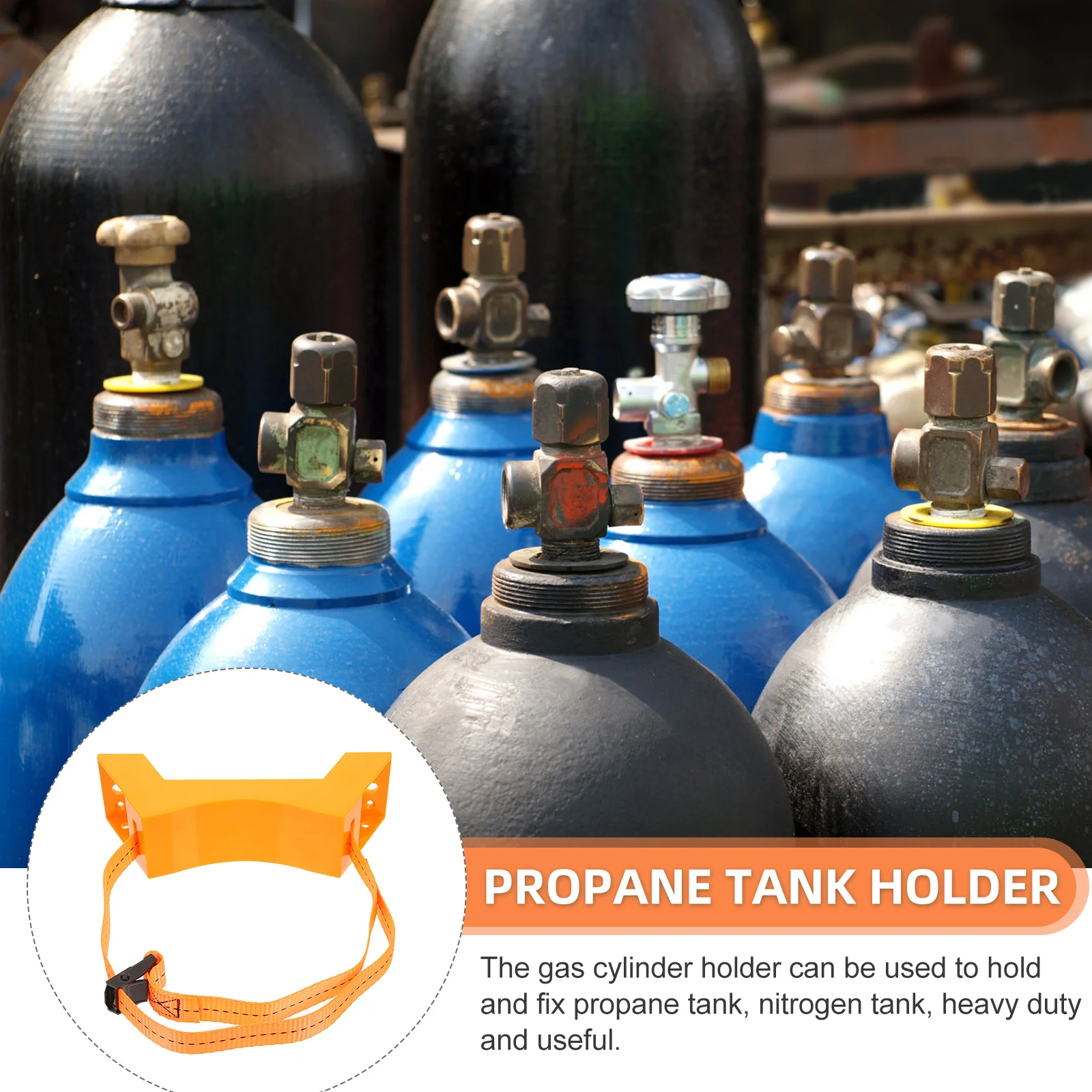 

Propane Tank Holder Gas Cylinder Bracket 40L Wall Mounted Mount Safety Strap Heavy Duty Durable Reliable Propane Tank Holder