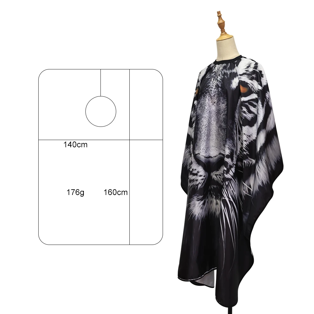 Barber Tiger Haircut Cloth Hairdresser Apron Hair Cut Cape Hairdress Gown Hairdressing Coat Barbershop Salon Tool Accessory