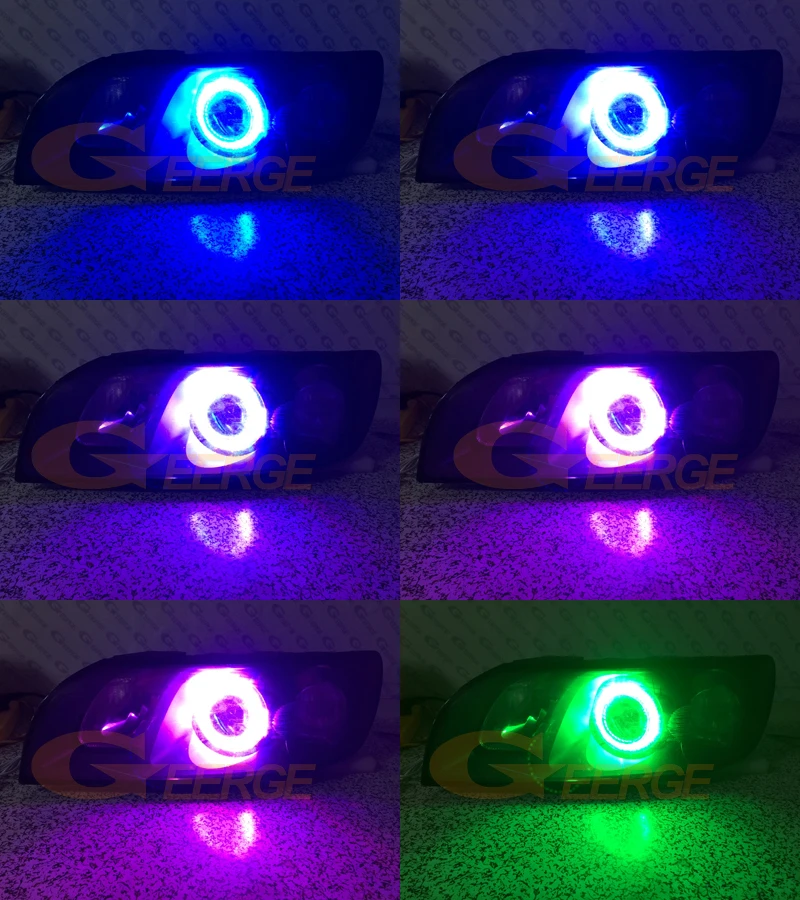 For Volvo C30 C70 2006 2007 2008 2009 BT App RF Remote Control Multi-Color Ultra Bright RGB LED Angel Eyes Kit Halo Rings
