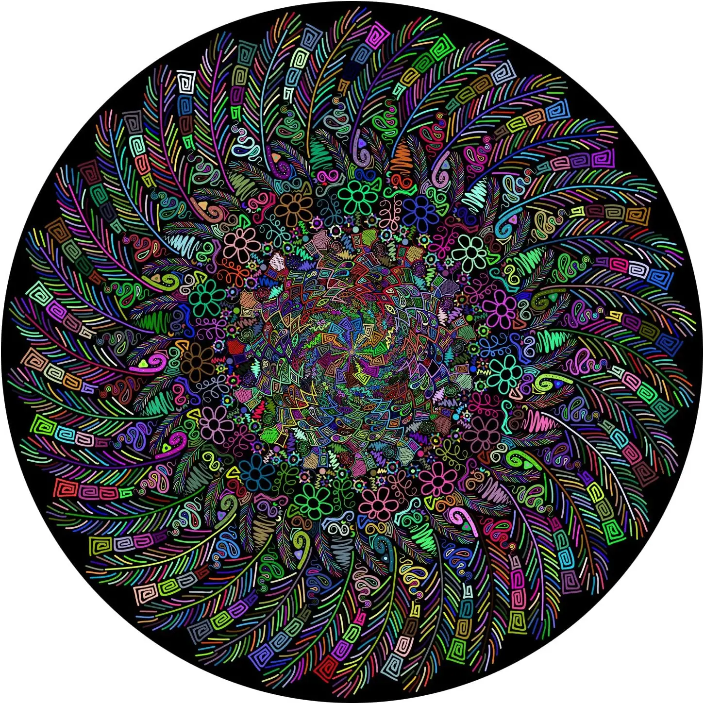 

Круглый пазл из 1000 деталей с индийскими перьями для взрослых, увлекательная цветовая головоломка