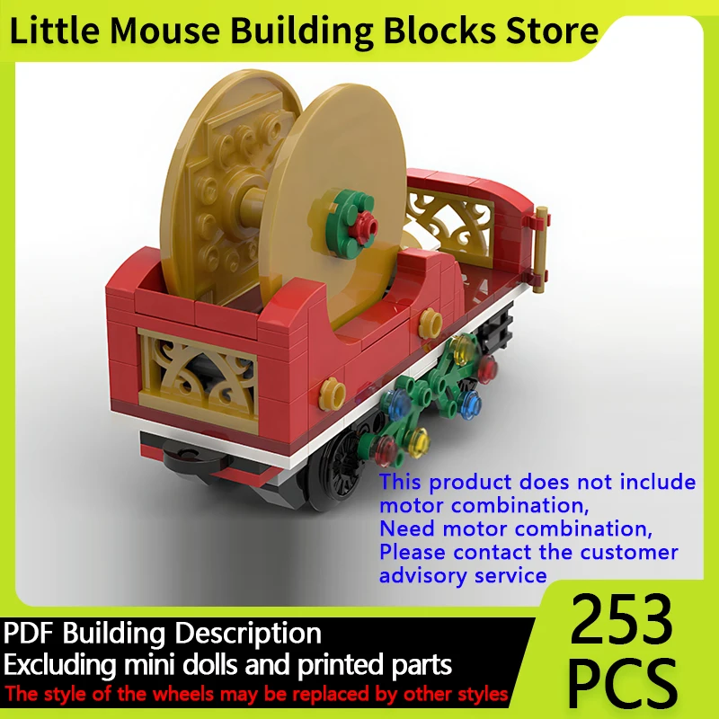 

City Car Model MOC Building Bricks Christmas Lights Cart Train Modular Technology Gifts Holiday Assemble Children Toys Suit