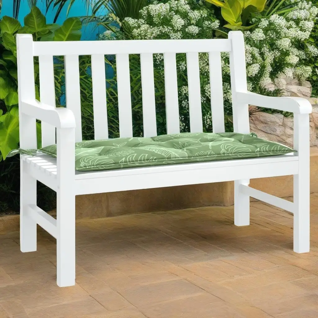 

Leaf Pattern Garden Bench Cushion 39.4x19.7x2.8 Durable Oxford Fabric Outdoor Seat Pad