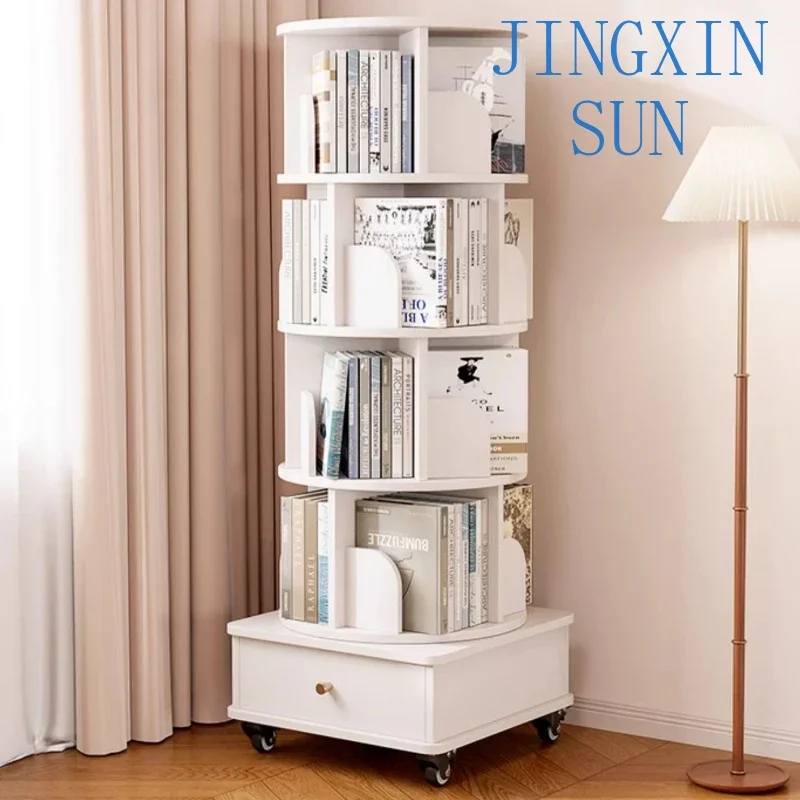 Designer Rotating Bookcase Living Room Library Mobile Display Bookshelf Multifunction Dressing Etagere Rangement Home Furnitures