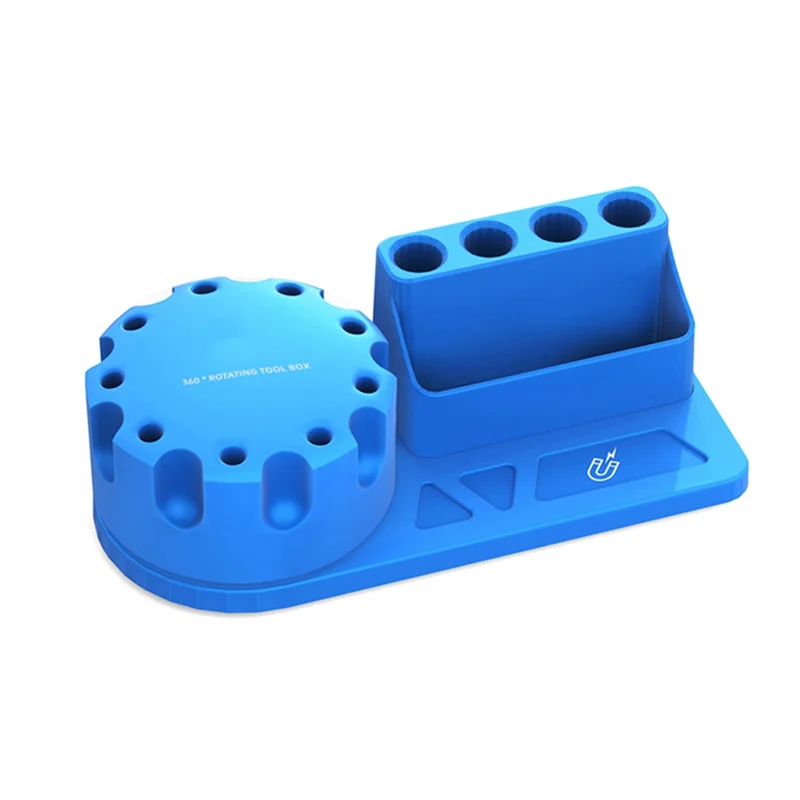 ABGH-Mobile Phone Repair Screwdriver Storage Rack Rotating Parts Box Magnetic Tool Box 360-Degree Rotating Storage Rack