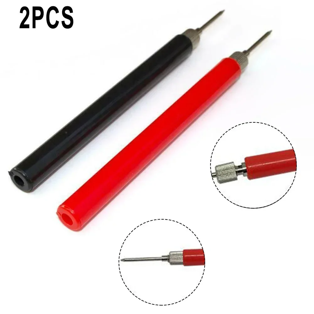 2pcs Multimeter Spring Test Probe Tips Insulated Test Hook Wire Connector Test Needles Electrical Measuring Device Pins 128mm