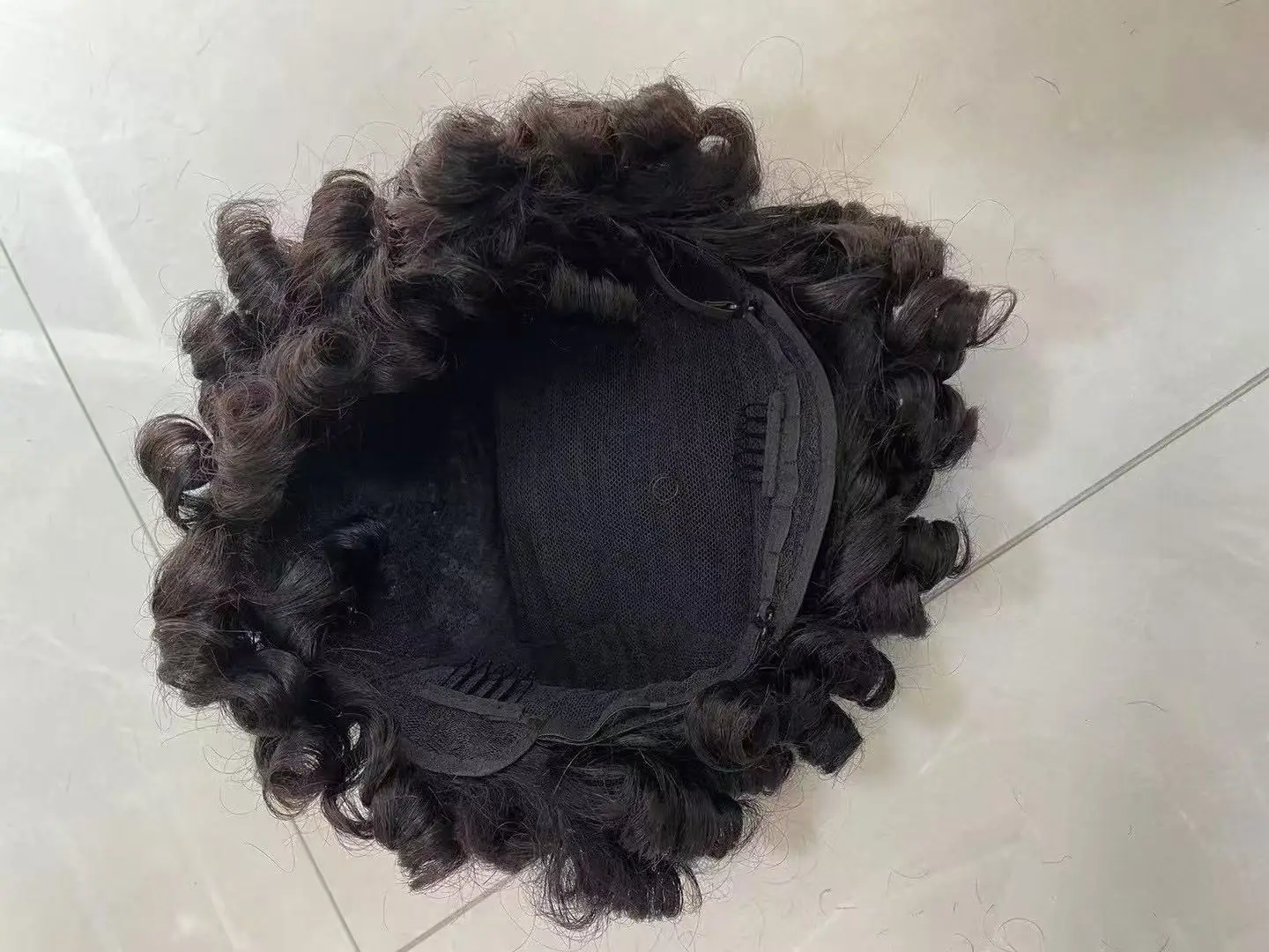 100% Echthaar Fummi bouncy Loose Wave Fluffy Explosion Head Vollmaschinen-Kurzhaarperücke aus brasilianischem Echthaar für schwarze Frauen – Detail 6