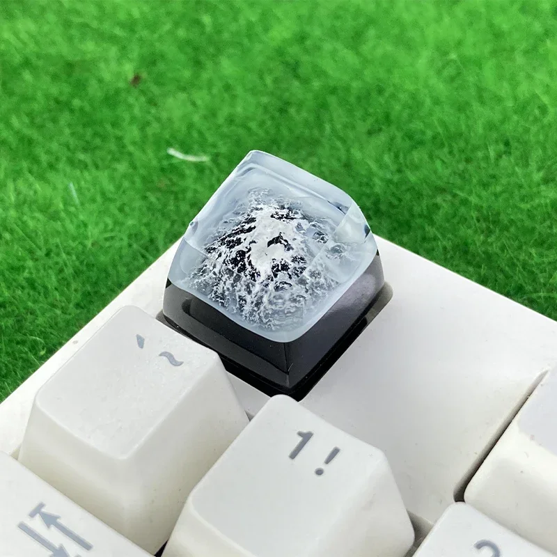 Mechanical Keyboard DIY Customized Resin Keycap Craftsman Male ESC Key Gift List Fuji Mountain Transparent Keycap