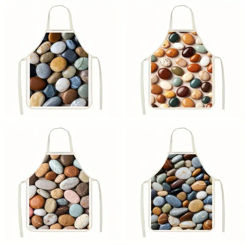 

Фартук с узором в виде гальки, льняной фартук, подходит для приготовления пищи на кухне, общения родителей и детей, рисования и других мероприятий.
