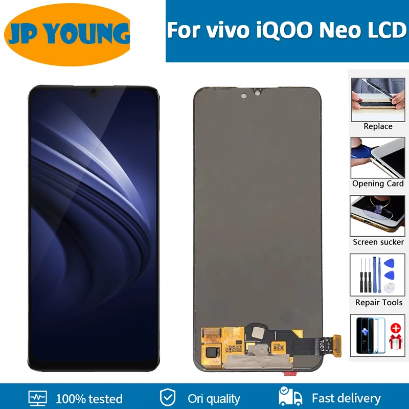 

6.38"Original Super AMOLED For vivo iQOO Neo LCD Display Touch Screen Digitizer Assembly Fo iqoo neo V1914A LCD Replacement