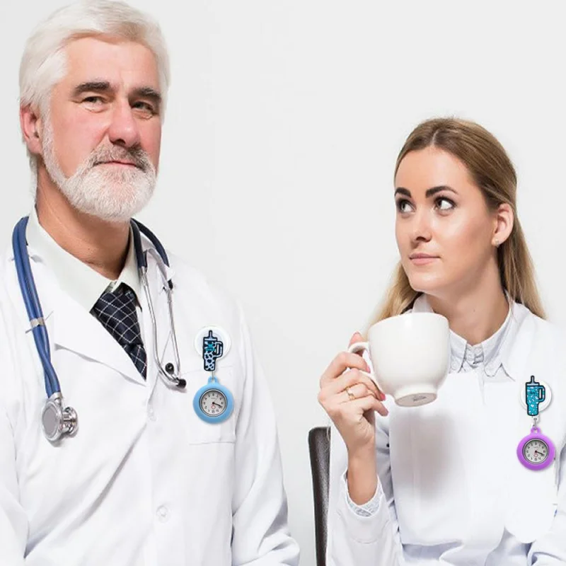 ساعة الجيب من سلسلة Amazon Bottle 2 PatchetsyPull ساعة الجيب الطبية القابلة للسحب كارتون لطيف من السيليكون