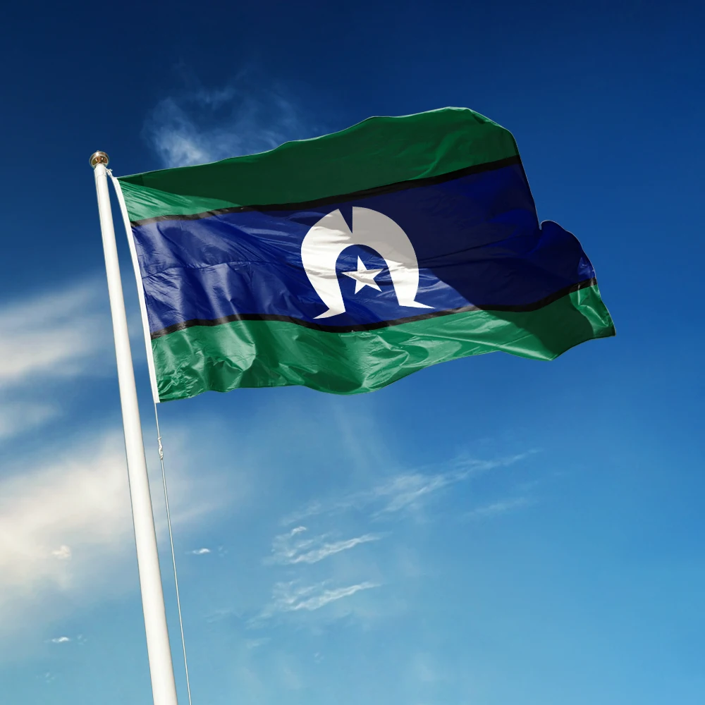 3x5 Ft Torres Strait Islander Flag Vivid Color and Fade proof Canvas Flags of Australia Polyester with Brass Grommets 3 X 5 Ft