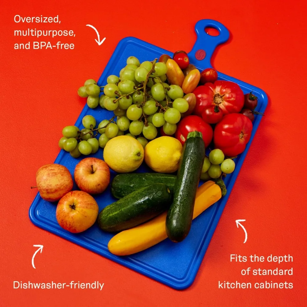 لوح تقطيع المطبخ كبير الحجم من Great Jones - لوح إعداد وخدم قابل للعكس مع أخدود العصير | خفيفة الوزن وخالية من مادة BPA #2