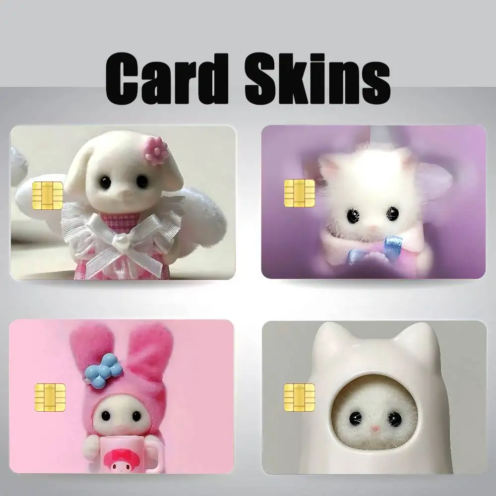 ملصقات بطاقات لطيفة من S-sylvanian F-families لبطاقة الائتمان الخصم أو حفظ الغلاف على إيقاف رقيقة جدًا بدون تتلاشى غطاء جلدي