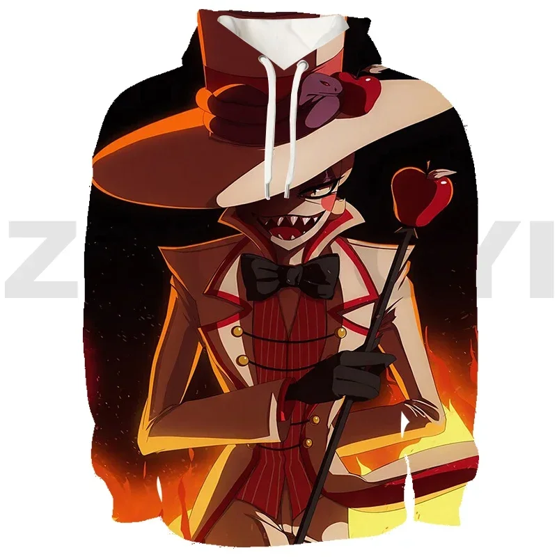 

Kawaii Cartoon Hazbin 3D Printed Crow Hotel Sportswear Spring Autumn Animation Hood Pullover Harajuku Men's Clothing Tracksuit