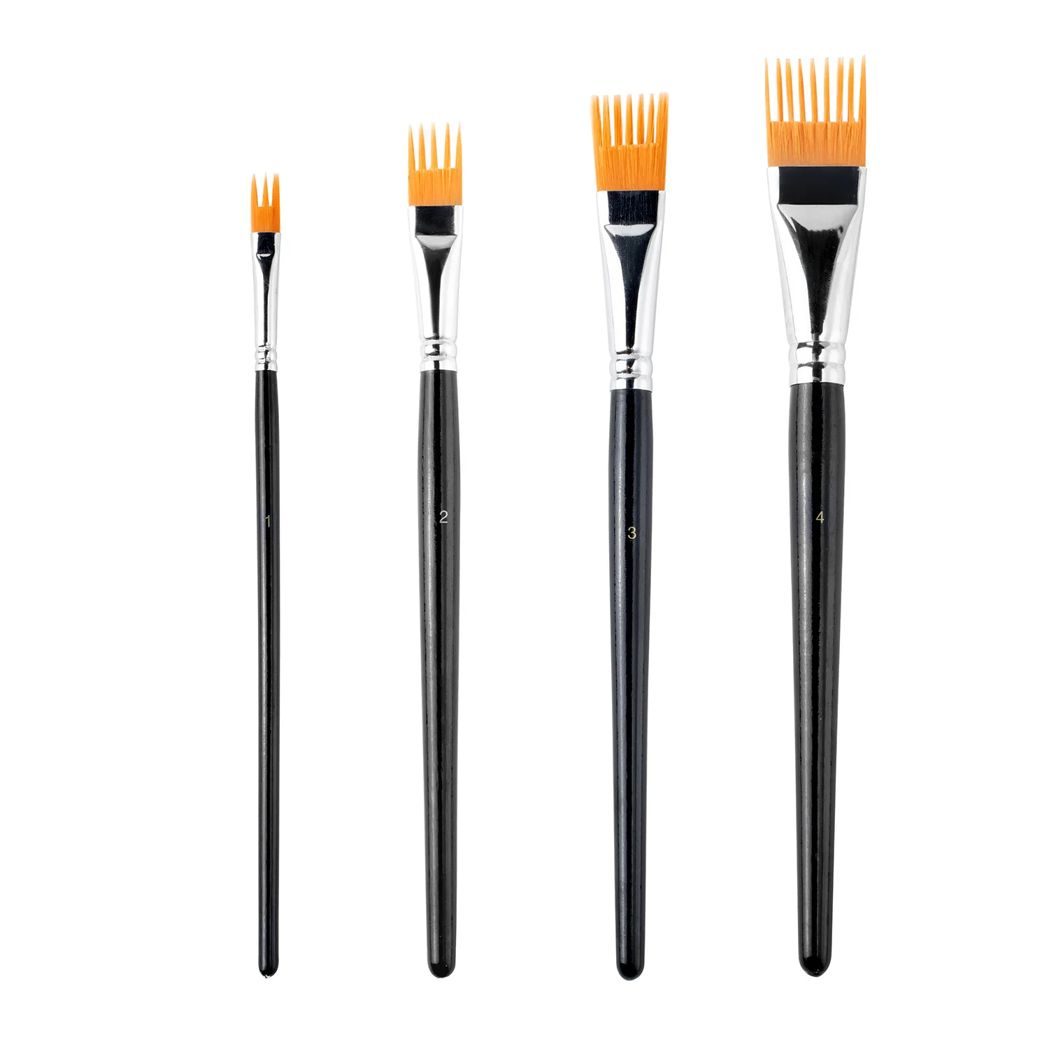 Professional 4-Pack Paintbrush Set for Watercolor Oil Digital Painting - Landscape Leaf Art Brushes for Artists & Students