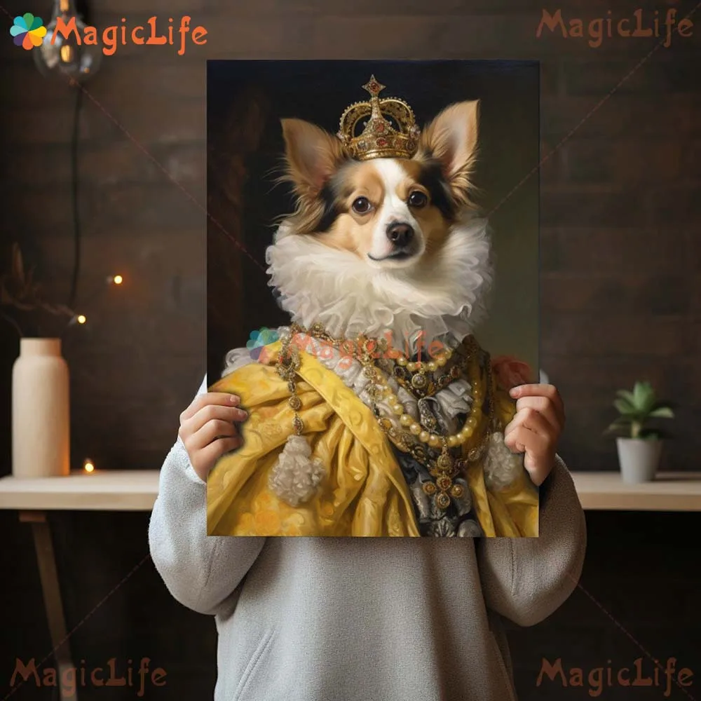 

Custom Pet Dog King Cat Animals Poster Wall Art Canvas Painting Home Decor Wall Pictures For Living Room Decor Posters Unframed