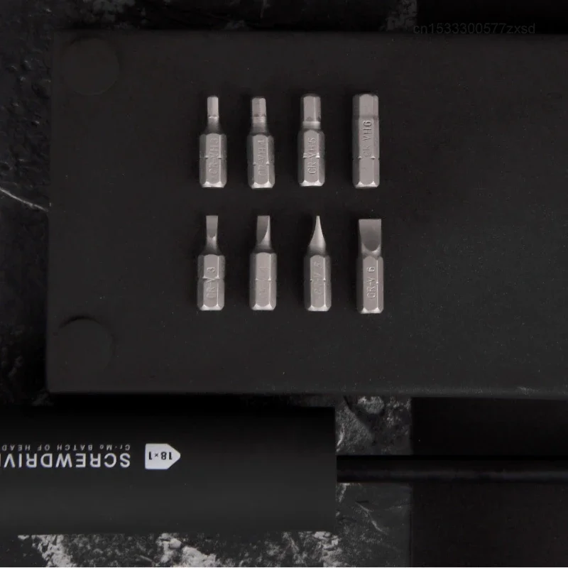 JIUXUN 18 in 1 Screwdriver Set Hidden Storage Multi Functional Replaceable Screwdrivers Portable Home Maintenance Tools