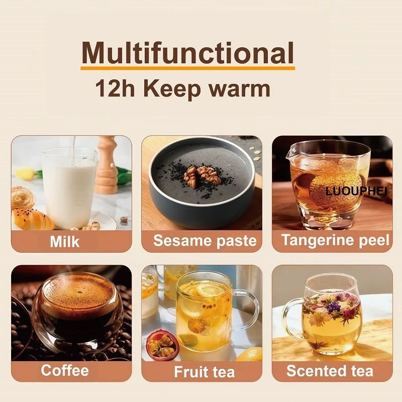 1000W Mini Electric Kettle Office Glass Flower Tea Pot Portable 1.5L Fruit Health Pot Multifunctional Tea Maker Auto Keep Warm