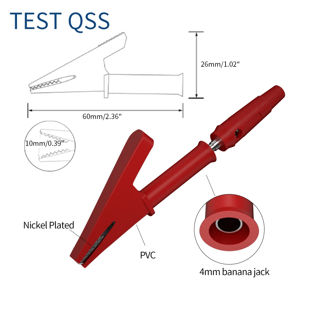 QSS Multimeter Test Leads Kit Digital Electrical Test Probes Set with Alligator Clips Test Tweezer Wire-Piercing Back Probe Pin