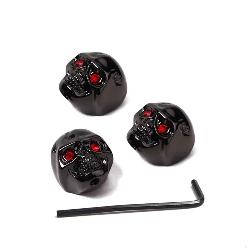 H0XE 3Pcs Electric Guitar Skull Volume Tone Knobs Skull Head Knobs Skull Shaped Knobs Electric Guitar Bass Replacement Part