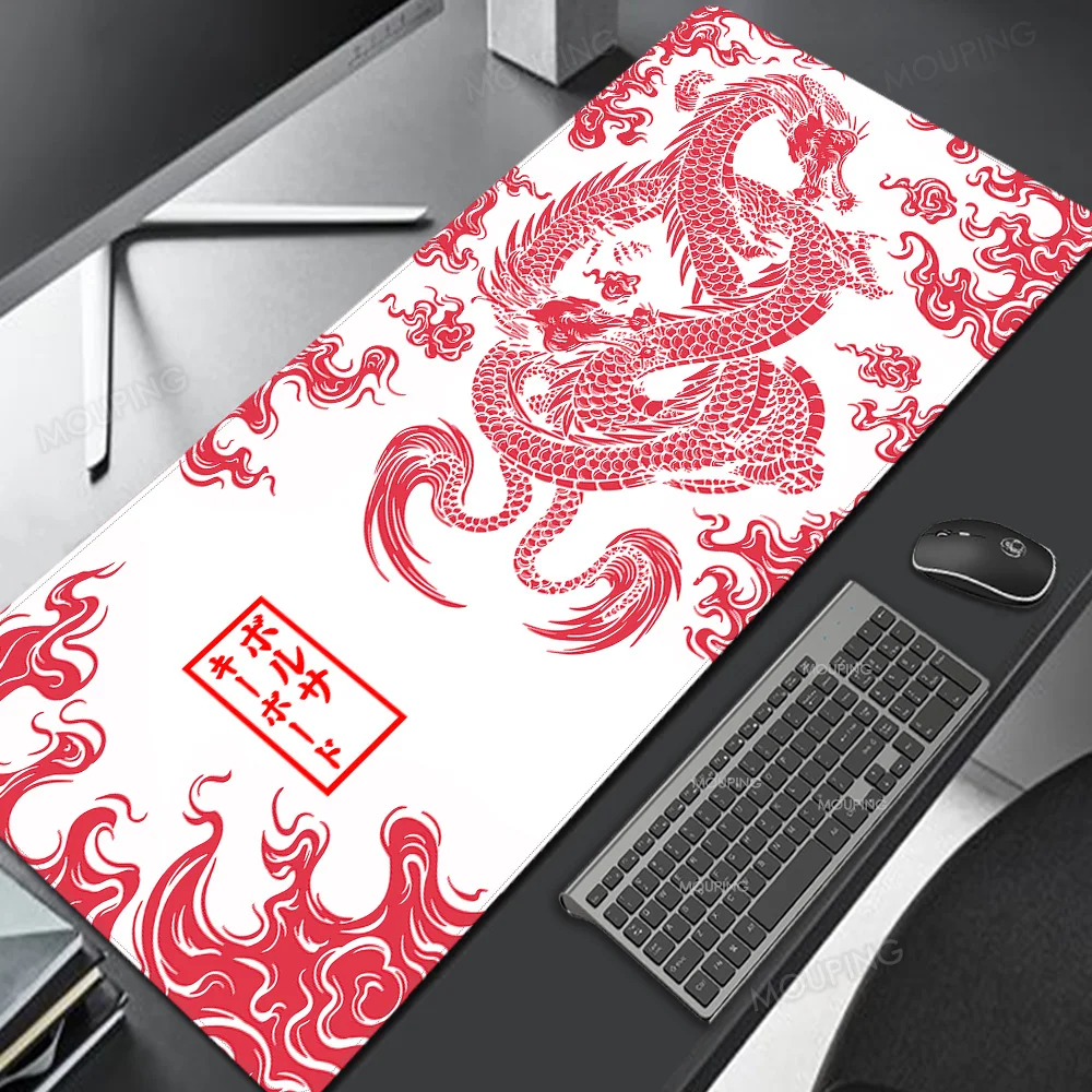 

Computer Desks Red Dragon Mousepad White Deskmat Japan Playmat Laptop Mouse Pad Gamer Anime Office Gaming Keyboard Rubber Carpet