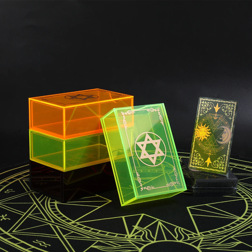 Set Tarot Crystal Box Luxury Gold Foil Tarot Hot Stamping PVC Waterproof and Wear-resistant Board Game Card Divination Gift