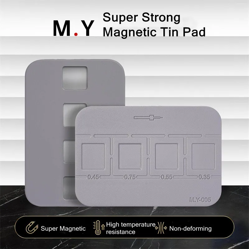 

YCS M.Y-005 High-Temperature Resistance Magnetic Silicone Pad 4 Size Chip Tin Planting For IC Chip BGA Reballing Resistant Mat