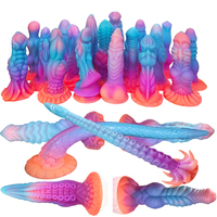 Factory Ddirect Sale Anal Dildo Luminous Sex Toys For Women Glowing Dragon Monster Dildo Anal Plug Buttplug Huge Dick Penis 18+