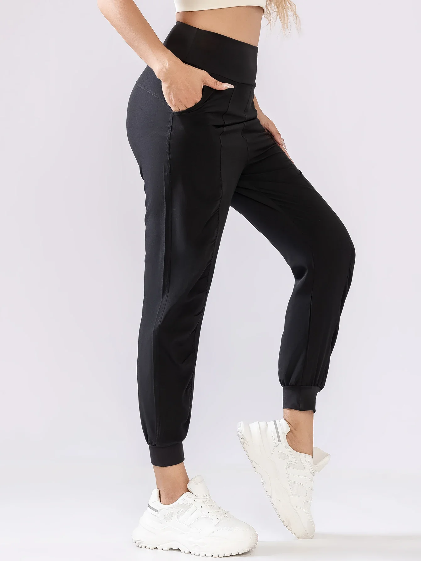 Comfortable casual quick-drying sweatpants with pocket Women's outdoor slim breathable pants Fitness Running fitness Yoga pants