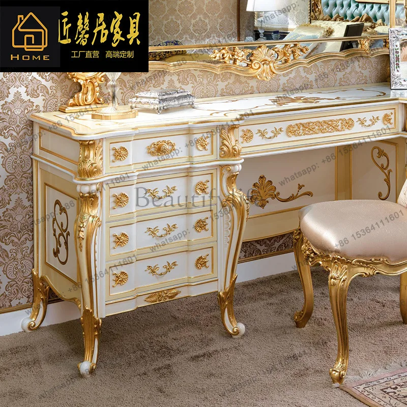 French court large apartment dressing table villa European mahogany carved dressing table furniture