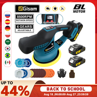 Gisam Brushless Electric Car Polisher 6Gear Cordless Auto Electric Waxing Sanding Sealing Glaze Tool For Makita 18v Battery Pin