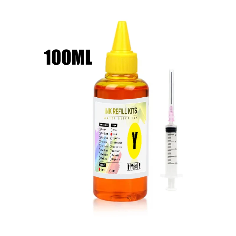 100 مللي حبر صبغ عالمي BK C M Y Kit متوافق مع خراطيش خزان الطابعة النافثة للحبر HP Canon Epson Brother Deskjet CISS #6