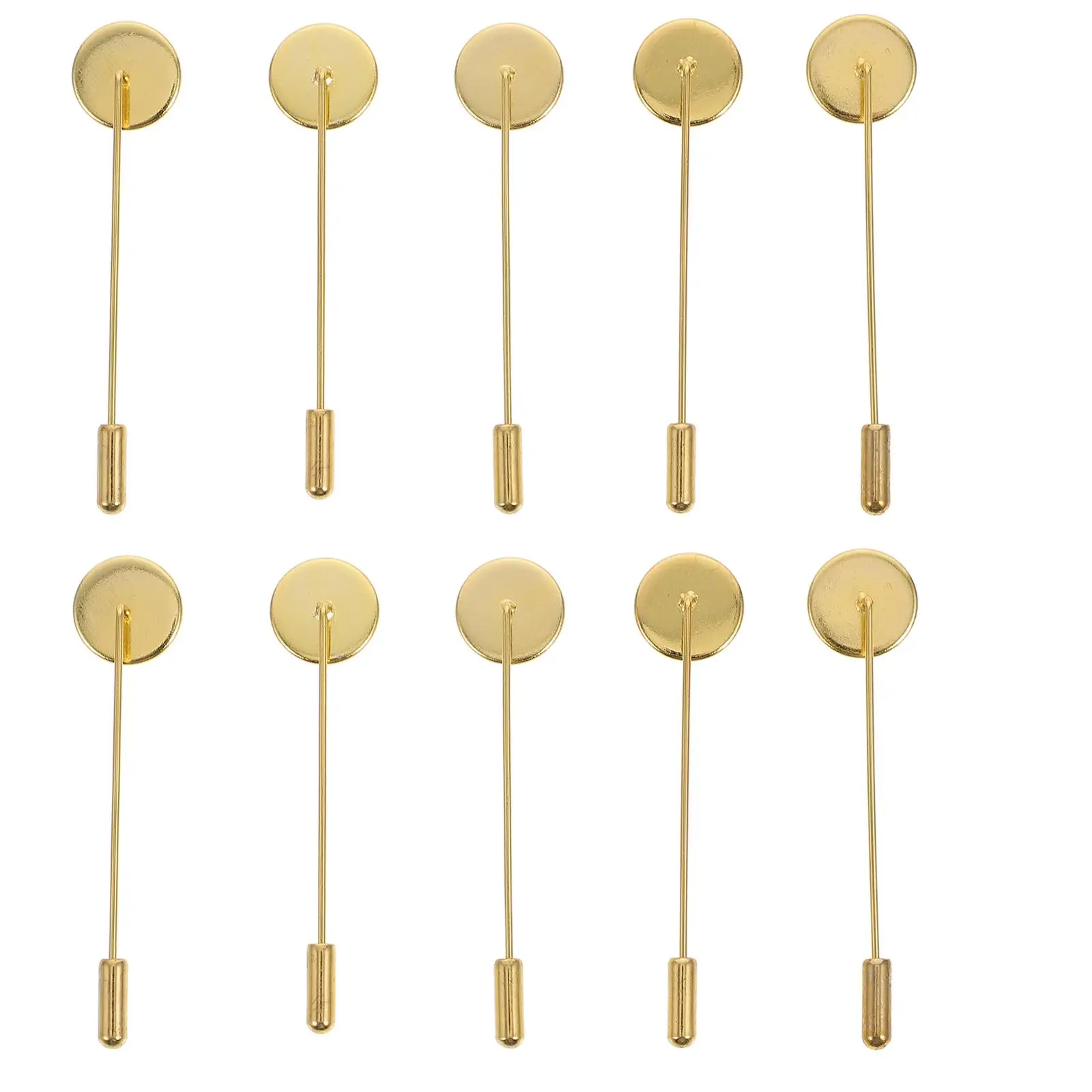 

10 Pcs Tray Lapel Pin Sticks Brooch Breastpin Alloy Vintage Brooch Pin Sticks Base Jewelry Craft Supplies DIY Accessories