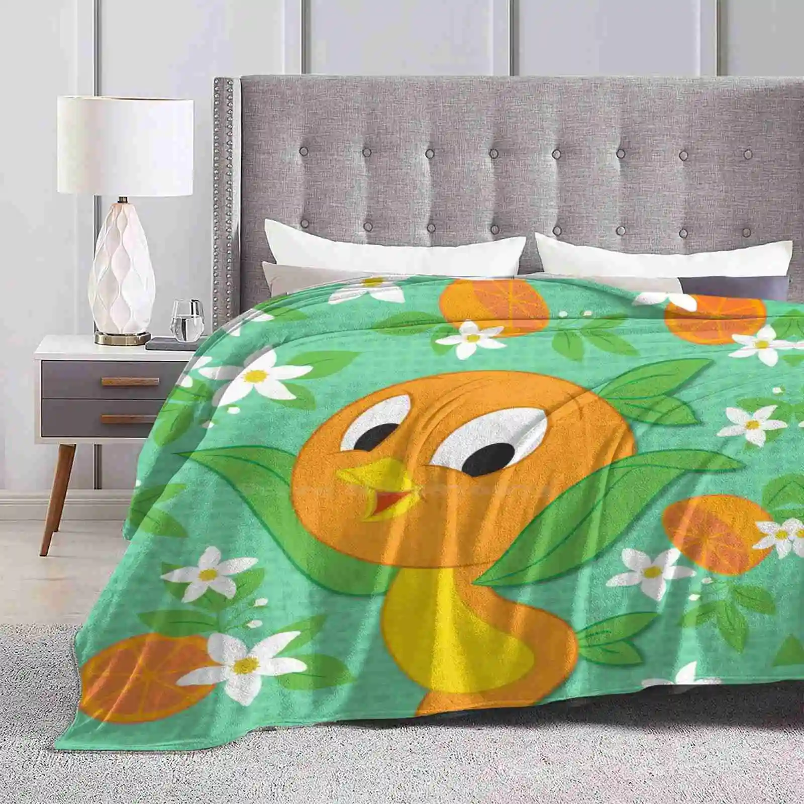 Hello Sunshine Orange Bird Four Seasons Comfortable Warm Soft Throw Blanket Little Orange Bird