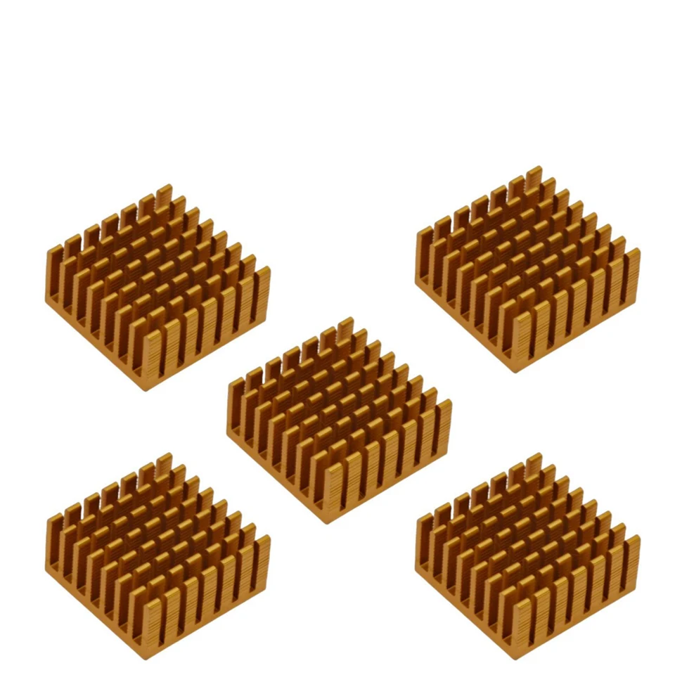 1 Stuks Koellichaam Radiator Koeler Radiator Aluminium 28X28X13Mm Goud Slot Koellichaam