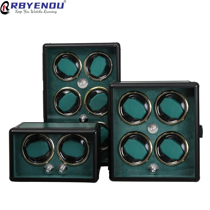 Luxury High-quality Aluminum Alloy Material Green Watch Winders Watchs Case Organizer Storage Box Personalized Customizable Logo