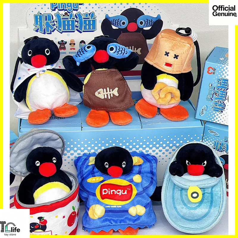 

Genuine Pingu Hide and Seek Series Blind Box Bag Pendant Collectible Trendy Toy Mystery Box Ornament Girls Home Decorative Dolls